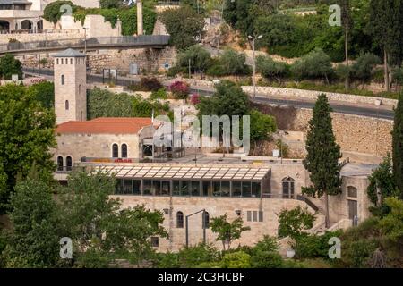 Vue sur la Cinémathèque de Jérusalem et les archives de films situés près de la vallée de Hinnom dans Jérusalem-Ouest Israël Banque D'Images