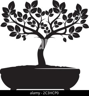 Arbre Bonsai. Illustration vectorielle. Style japonais. Illustration de Vecteur