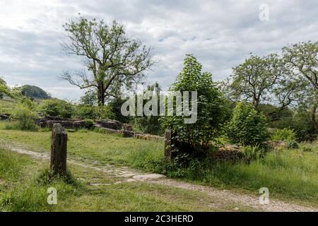 Les ruines de Hollinshead Hall, Tockholes, Lancashire. Banque D'Images