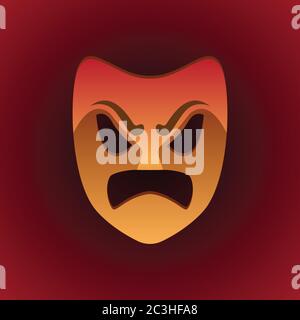 expression de colère de masque de théâtre. illustration vectorielle Illustration de Vecteur