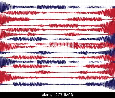 Illustration vectorielle sur le thème de l'activité sismique, des oscillations et des ondes Illustration de Vecteur