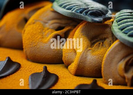 Glace à l'orange au chocolat avec copeaux d'orange Banque D'Images
