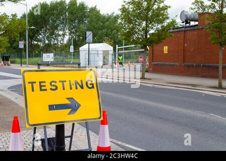 Covid 19, centre de tests de détection du coronavirus, ashford, kent, royaume-uni Banque D'Images