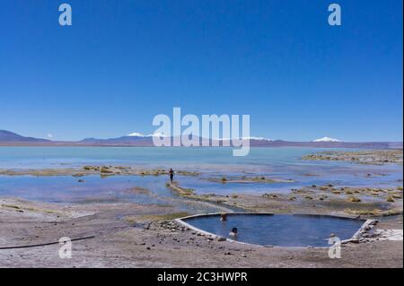 Paysage naturel autour des lacs Altiplano, Bolivie, Amérique du Sud Banque D'Images