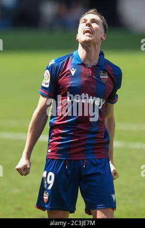 Barcelone, Espagne. 20 juin 2020. BARCELONE, 20-06-2020. LaLiga 2019/ 2020, date 30. Espanyol - Levante Credit: Pro Shots/Alamy Live News Banque D'Images