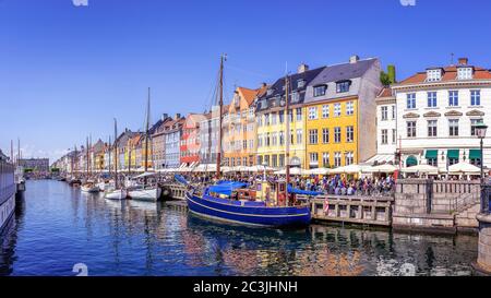 vue panoramique à nyhavn à copenhague, danemark Banque D'Images