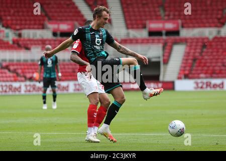 MIDDLESBROUGH, ANGLETERRE, 20 JUIN - Jay Fulton de Swansea City pendant le match de championnat Sky Bet entre Middlesbrough et Swansea City au stade Riverside, Middlesbrough, le samedi 20 juin 2020. (Credit: Mark Fletcher | MI News) Credit: MI News & Sport /Alay Live News Banque D'Images