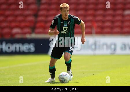 MIDDLESBROUGH, ANGLETERRE, 20 JUIN - Jay Fulton de Swansea City pendant le match de championnat Sky Bet entre Middlesbrough et Swansea City au stade Riverside, Middlesbrough, le samedi 20 juin 2020. (Credit: Mark Fletcher | MI News) Credit: MI News & Sport /Alay Live News Banque D'Images