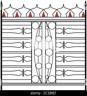 Porte en fer forgé, illustration vectorielle de conception ornementale Illustration de Vecteur