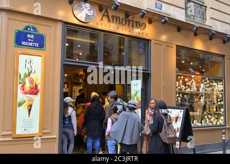 Le café Amorino, Paris FR Banque D'Images