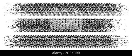 Jeu de trois traces de pneus de type gringe, sbary. Illustration de Vecteur