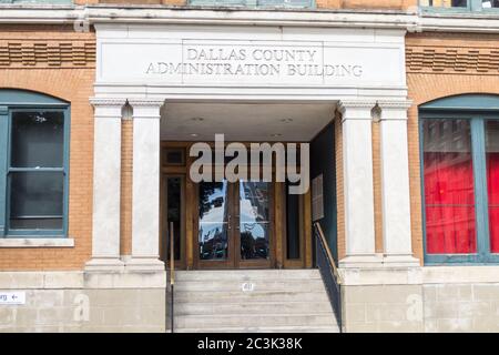 Entrée du bâtiment administratif du comté de Dallas Banque D'Images