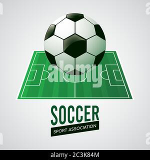 affiche de sport de ligue de football avec ballon dans le camp vecteur illustration design Illustration de Vecteur