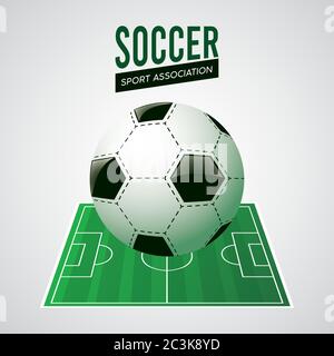 affiche de sport de ligue de football avec ballon dans le camp vecteur illustration design Illustration de Vecteur