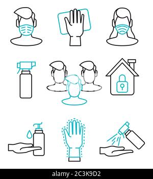 covid19 ensemble d'icônes infographiques éducatives dessin vectoriel d'illustration Illustration de Vecteur