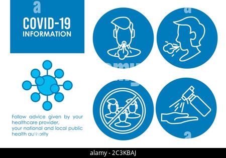 covid19 ensemble d'icônes infographiques éducatives dessin vectoriel d'illustration Illustration de Vecteur