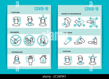 covid19 ensemble d'icônes infographiques éducatives dessin vectoriel d'illustration Illustration de Vecteur