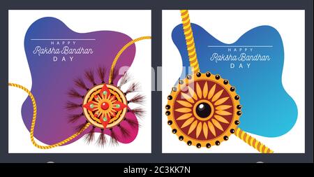 Inde Raksha Bandhan fleurs décoration cadre vecteur illustration design Illustration de Vecteur