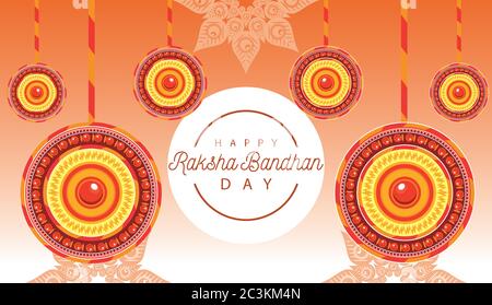 Inde Raksha Bandhan fleurs décoration cadre vecteur illustration design Illustration de Vecteur
