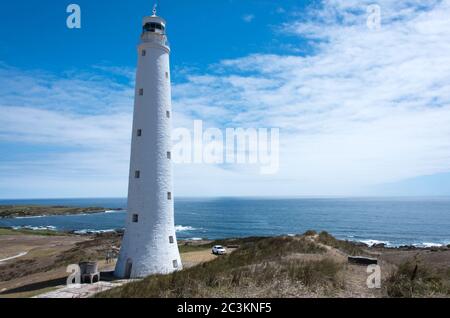 Le phare historique de Cape Wickham sur King Island. Banque D'Images