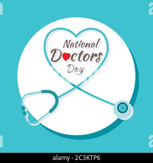 illustration vectorielle du concept de la journée nationale des médecins ou du design de la bannière Illustration de Vecteur