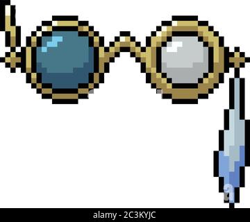 vector pixel art lunettes bizarre caricature isolée Illustration de Vecteur