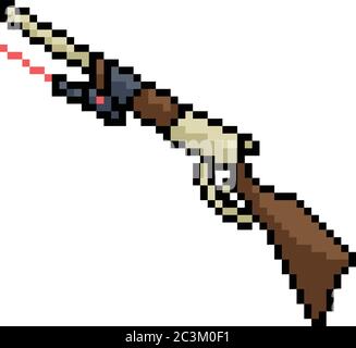 dessin animé vectoriel de l'art pixel shotgun isolé Illustration de Vecteur