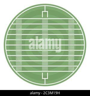 Terrain rond pour jouer au football avec marquage et porte, illustration vectorielle. Illustration de Vecteur