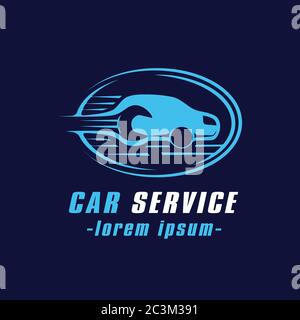 Modèle de conception du logo du service après-vente. Service de voiture sur la route. Vecteur et illustrations. Illustration de Vecteur