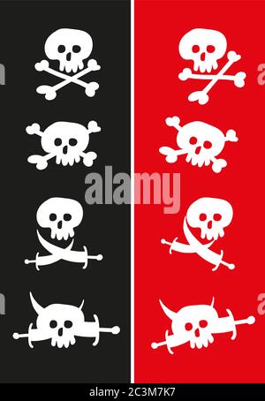 Drapeaux Jolly Roger Illustration de Vecteur