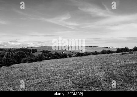 Image monochrome de Devils Dyke Banque D'Images