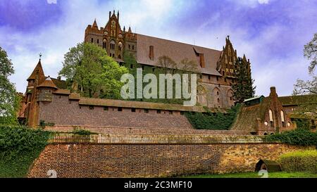 MALBORK, POLOGNE, château de Marienburg. Château de l'ordre teutonique à Malbork. Il a été construit à Marienburg, en Prusse par les chevaliers teutoniques Banque D'Images