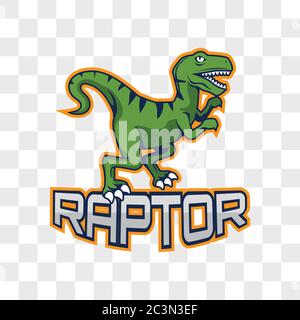 dinosaure raptor isolé sur fond transparent. illustration vectorielle Illustration de Vecteur
