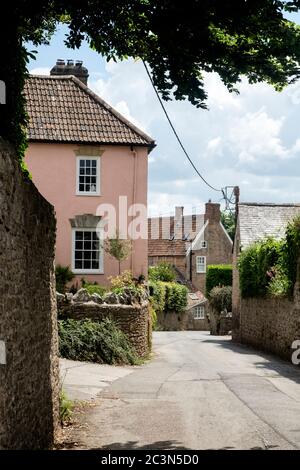 Wrington; un village somerset. Chalets somerset Banque D'Images