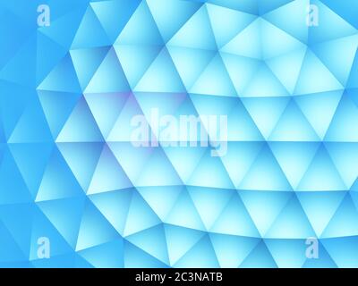 Motif abstrait rétro de formes géométriques fond triangle bleu, fond triangulaire hippopotame géométrique, rendu 3D. Banque D'Images