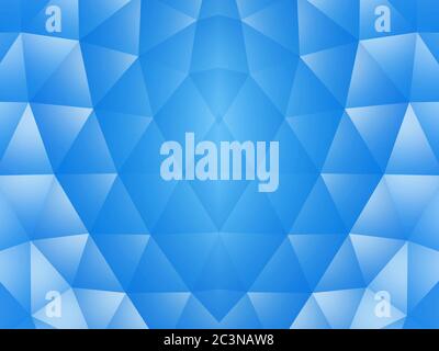 Motif abstrait rétro de formes géométriques fond triangle bleu, fond triangulaire hippopotame géométrique, rendu 3D. Banque D'Images