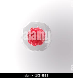 rendu 3d des globules rouges avec membrane isolée sur fond blanc. Banque D'Images