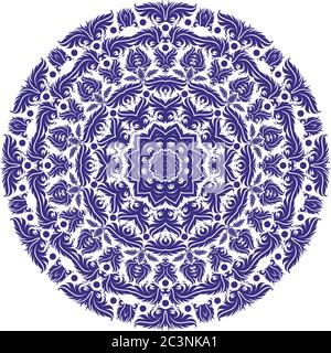 Un mandala est une configuration géométrique de symboles. Illustration de Vecteur