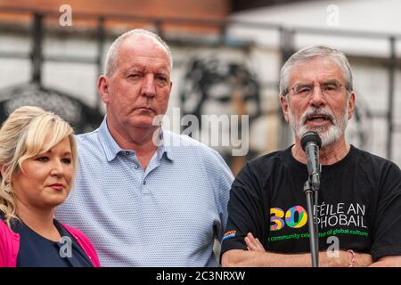 Belfast, Royaume-Uni. 16 juillet 2018. Fichier image 16/07/2018. Bobby Story adresses Community support Rally Credit: Bonzo/Alay Live News Banque D'Images