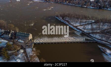 Vue aérienne de Terrebonne en hiver, Québec, Canada Banque D'Images