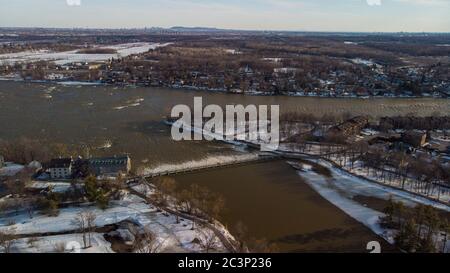Vue aérienne de Terrebonne en hiver, Québec, Canada Banque D'Images