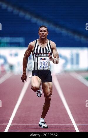 DaN O'Brien (USA) en compétition pour le décathlon lors des épreuves de terrain et d'athlétisme des États-Unis en 1996 Banque D'Images