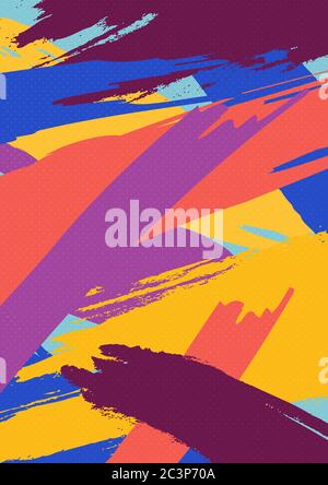 Dessin à la main peinture à l'huile colorée abstrait art moderne fond design pour la couverture de livre, prospectus, présentation, brochure, bannière, affiche, couverture, etc vecteur Illustration de Vecteur