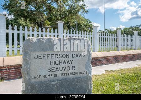 Monument de Jefferson Davis sur la route 90, Beach Blvd, Biloxi, Mississippi, États-Unis Banque D'Images