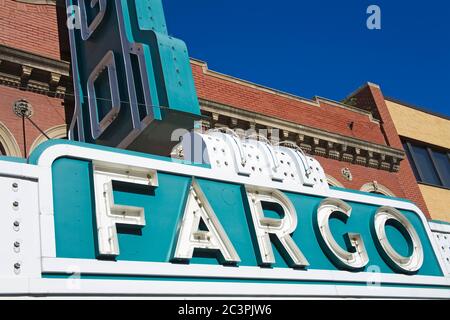 Fargo Theatre sur Broadway Street, Fargo, Dakota du Nord, USA Banque D'Images