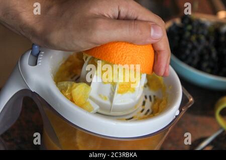 jus d'orange pour un jus frais Banque D'Images