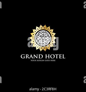 Design moderne du logo de l'hôtel abstrait, idéal pour votre modèle de logo d'hôtel ou d'affaires Illustration de Vecteur