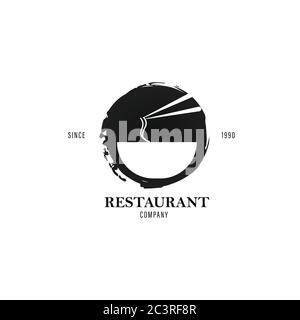 Illustration des nouilles au bâton. Modèle de conception de logo vecteur de cuisine japonaise. Un concept abstrait pour un restaurant asiatique. Illustration de Vecteur