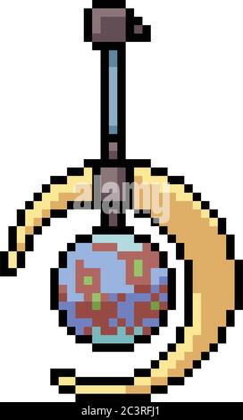 dessin animé isolé d'art vectoriel de pixels amulet Illustration de Vecteur