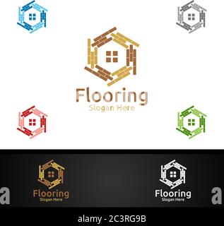 Logo parquet pour parquet bois ou vinyle Granite bois de feuillus titre Vector Design Illustration de Vecteur